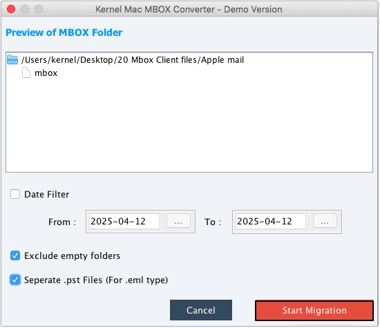 preview your mailbox content