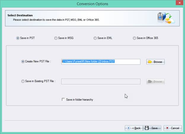 Create new PST file