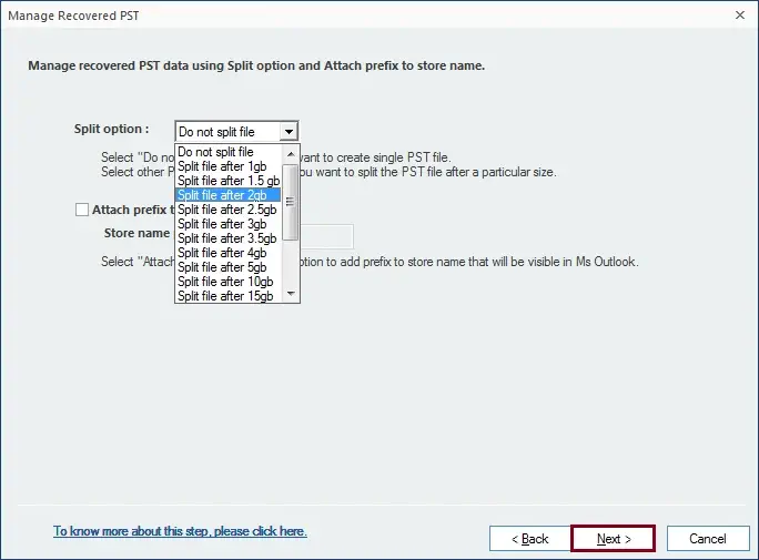 Click saving option