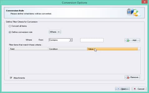 Define conversion rule