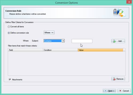 Specify ‘Subject’ field