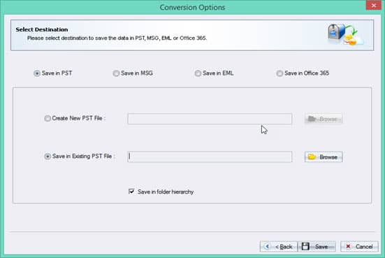 Save in existing PST file