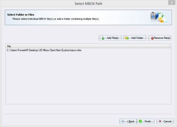 Select folder or files