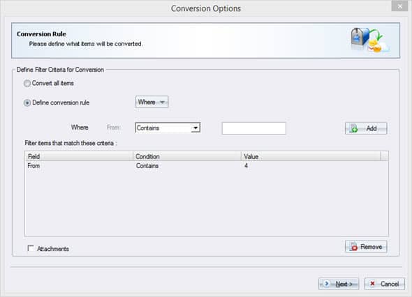 Define conversion rule