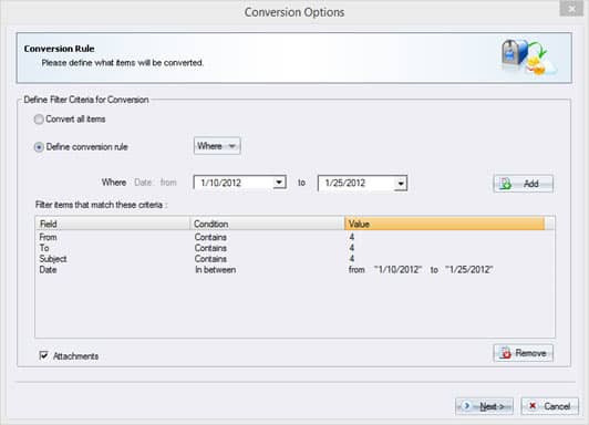 Specify the values in ‘Date’ field