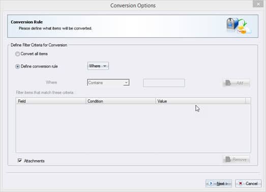Define conversion rule