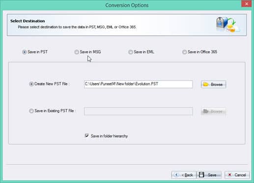 Create new PST file’