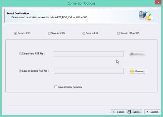 Save in existing PST file