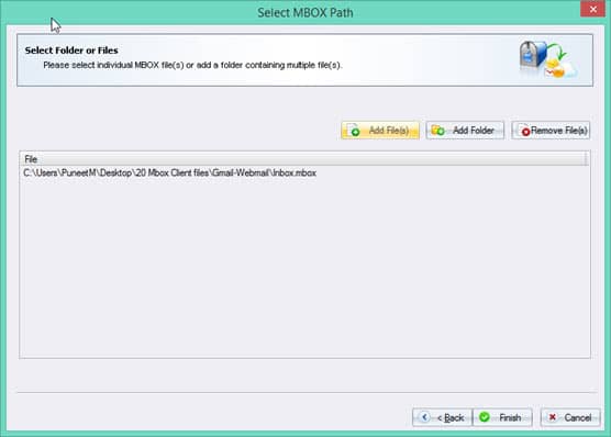 Select folder or files