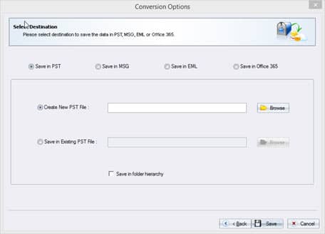 Multiple saving options