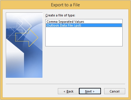 Choose Outlook Data File
