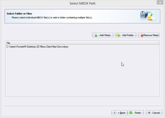 Select folder or files