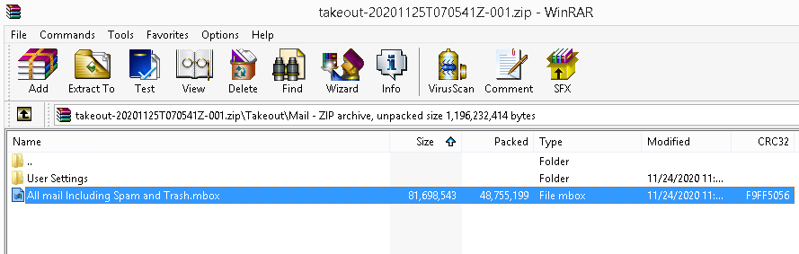 Open the backup file