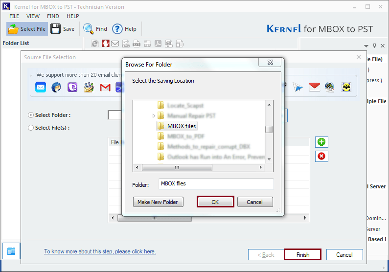 Select the GyazMail file and click finish