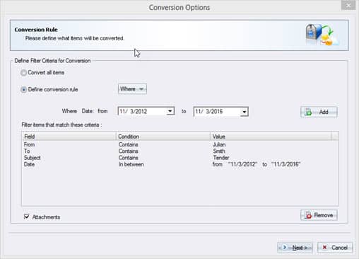 Define conversion rule