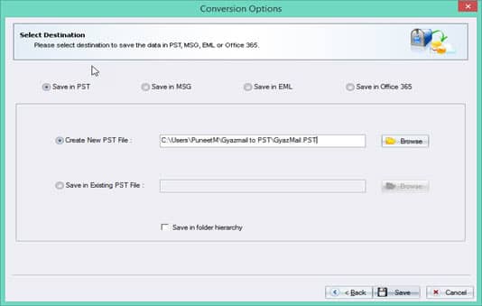 Create new PST file