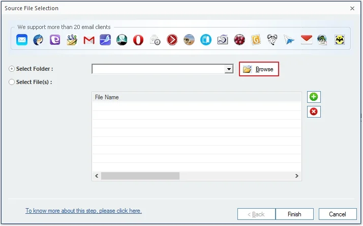 Launch the tool and add Horde Email to Convert