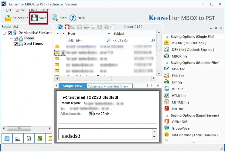 Select the file and click open