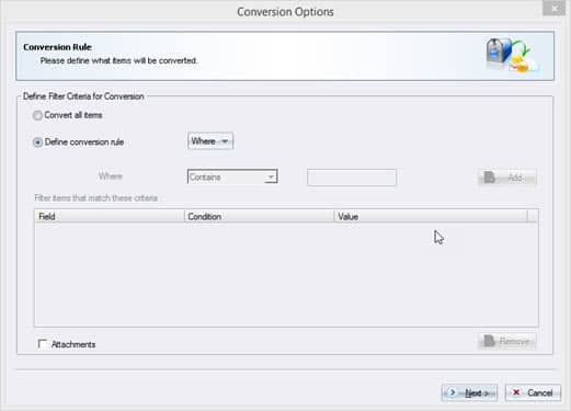 Define conversion rule