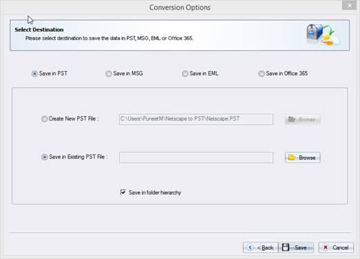 Save in Existing PST File