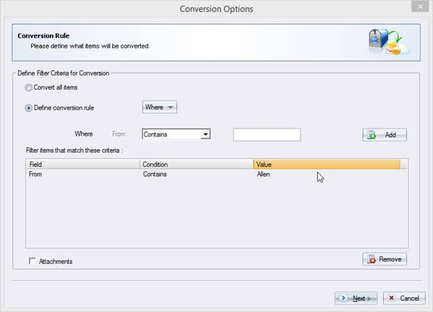 Define conversion rule