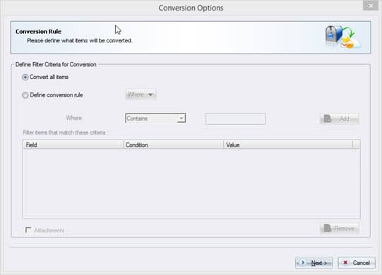 Presents two conversion options