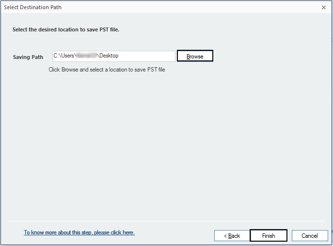 Provide destination path