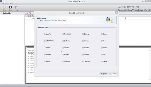 Select SeaMonkey Email Client