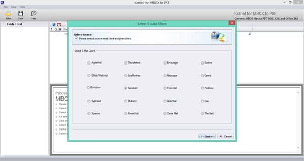 Select Spicebird email client