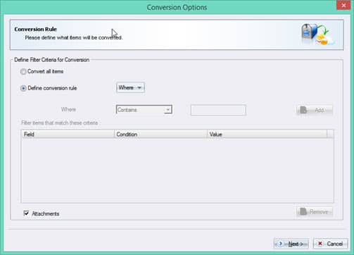 Define conversion rule