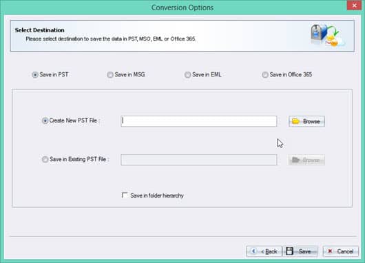 Create new PST file