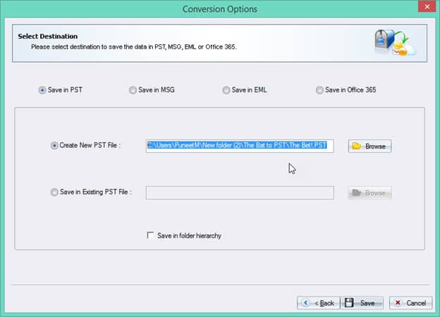 Create new PST file