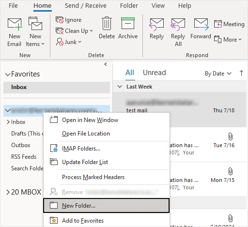 Click to Create new folder