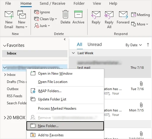 Click to Create new folder