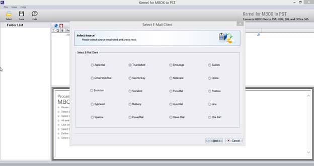 Select Thunderbird Email Client