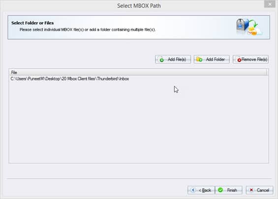 Select folder or files