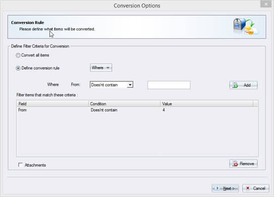 Choose options ‘Contains’ or ‘Does not Contains’