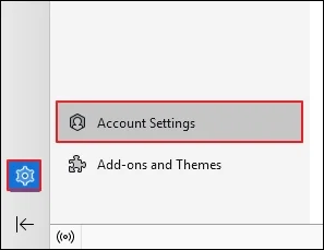 Open Thunderbird and select Account Settings