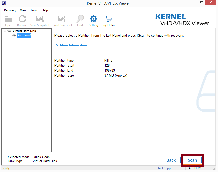 select the partition