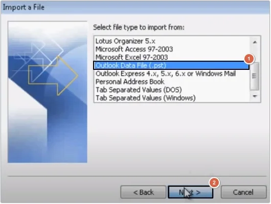 outlook data file