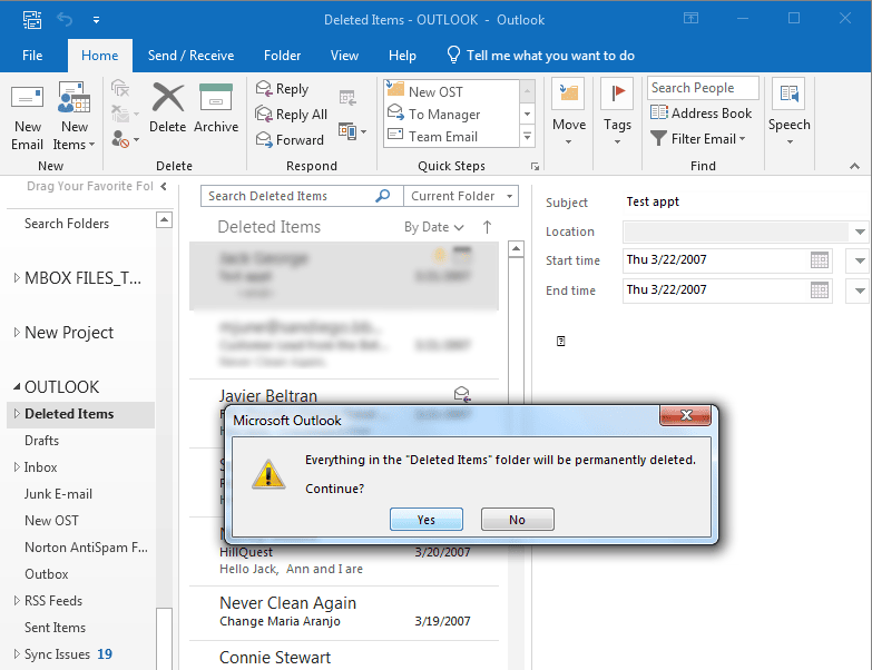 How To Permanently Delete Emails From The Outlook Profile