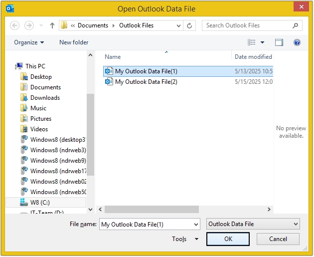 open pst file