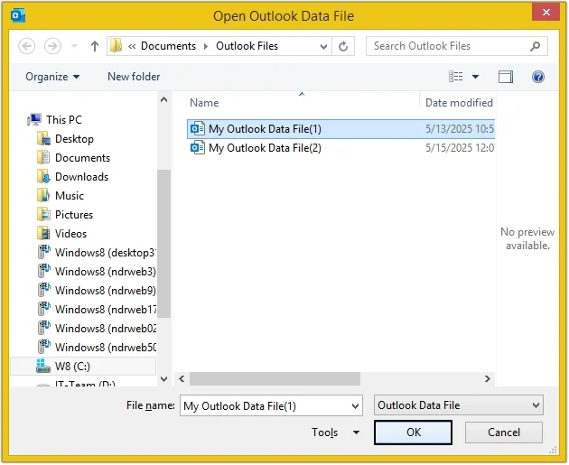 open pst file