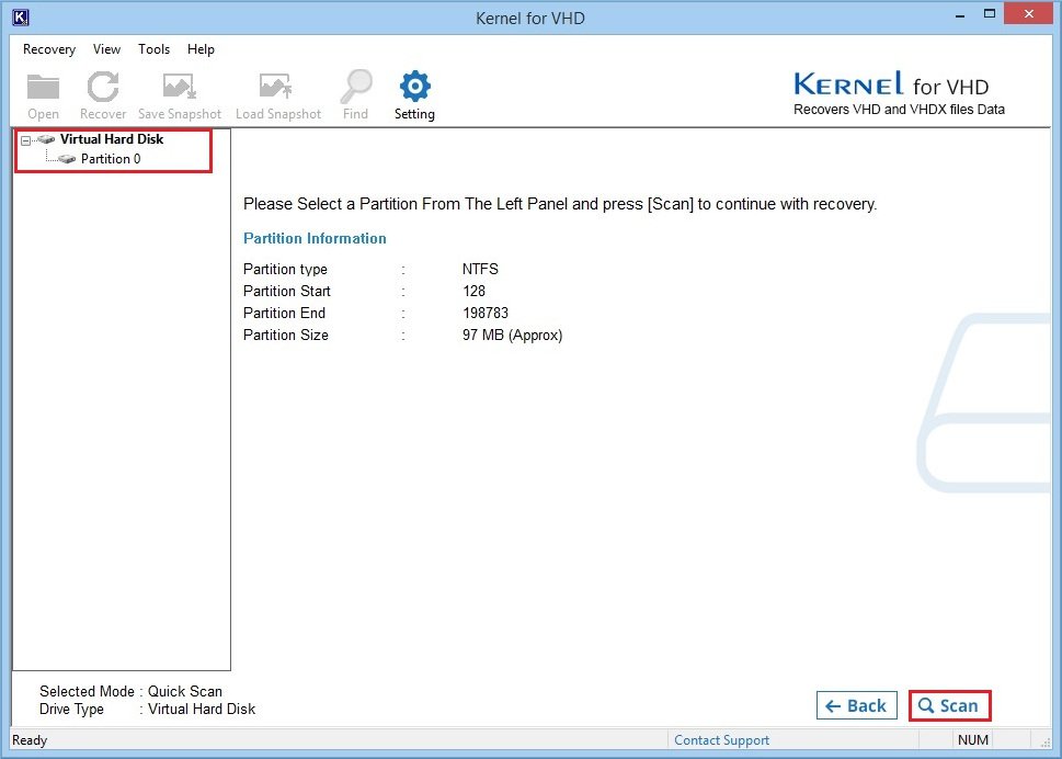 Select the desired partition