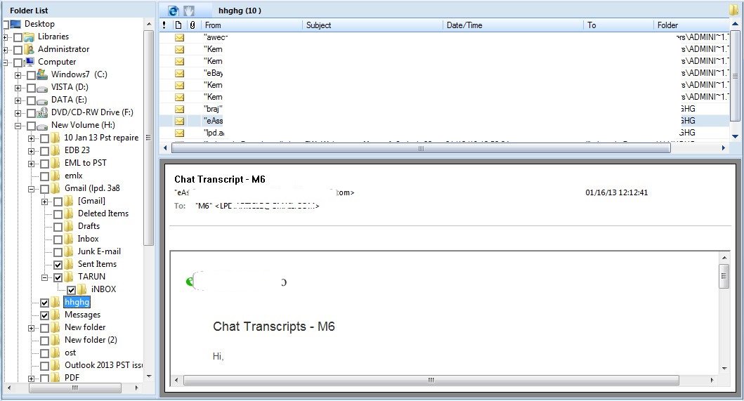 Preview EML files