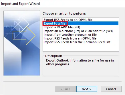 Export to a file