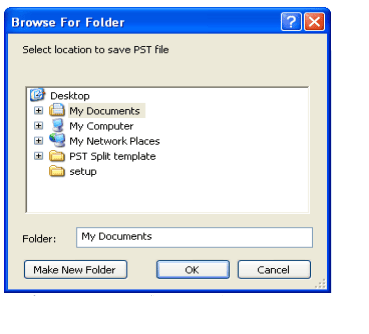 Specify the folder where you want to save
