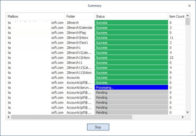 Backup process successfull