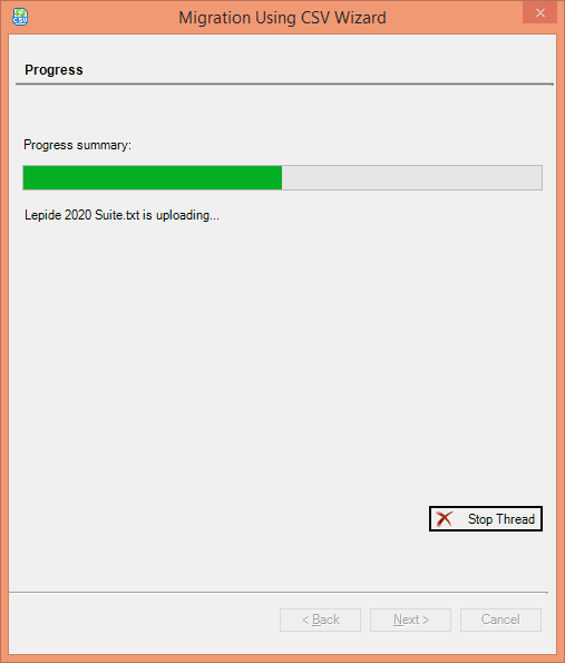 Display the migration process