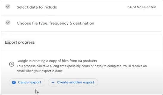 Wait for the data export